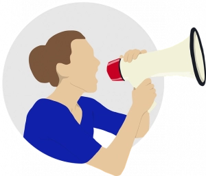 Woman Megaphone Yell Speaking  - Wallusy / Pixabay