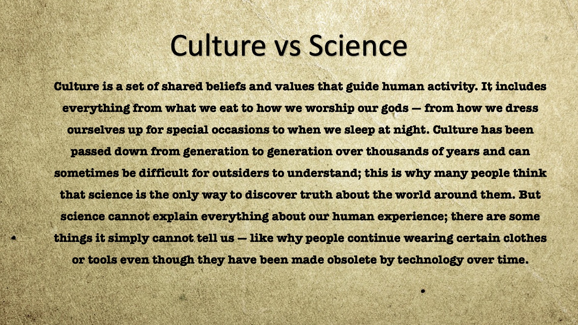 culture vs science