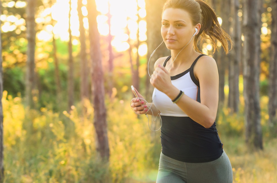 Woman, Jogging, Running, Exercise, Fitness, Earphones