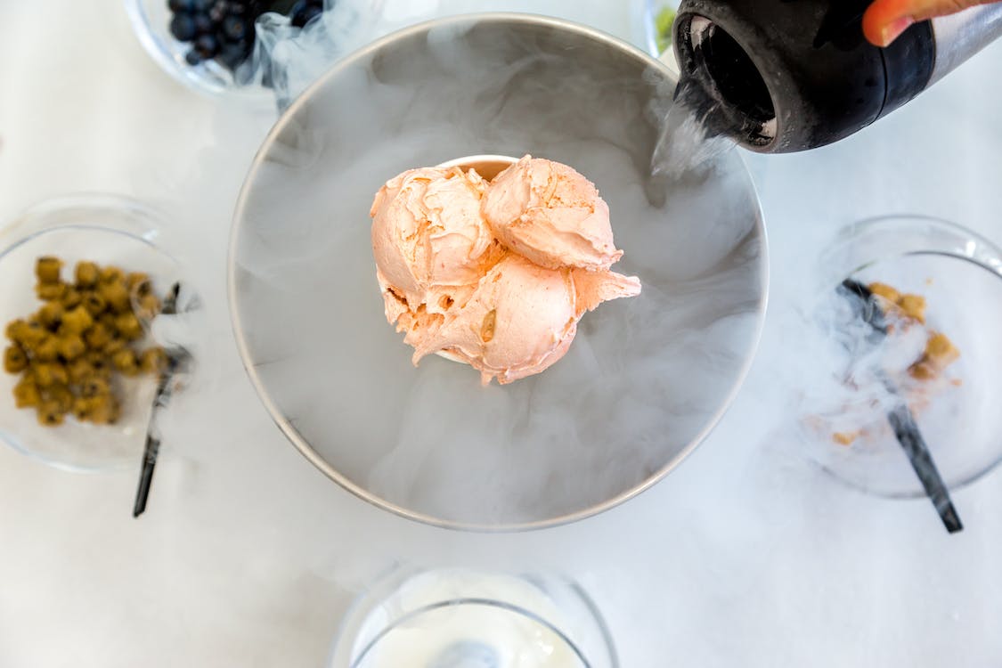 Free Ice Cream in Bowl Stock Photo