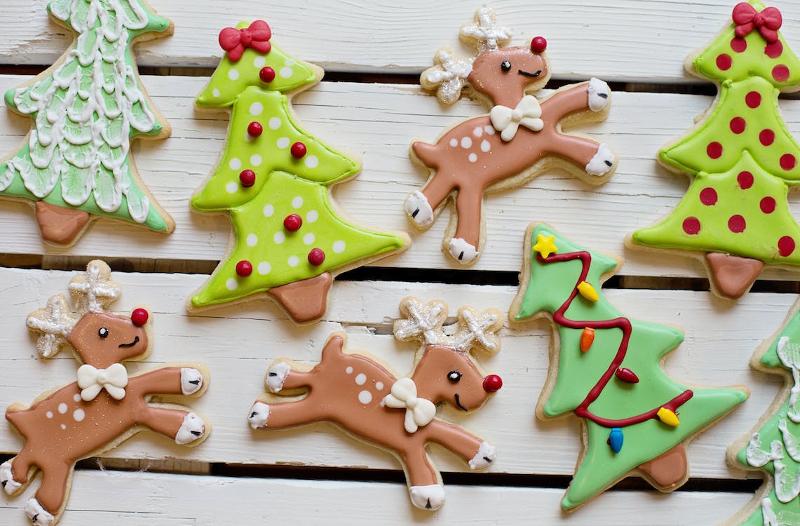 Free Close-Up Shot of Holiday Cookies Stock Photo