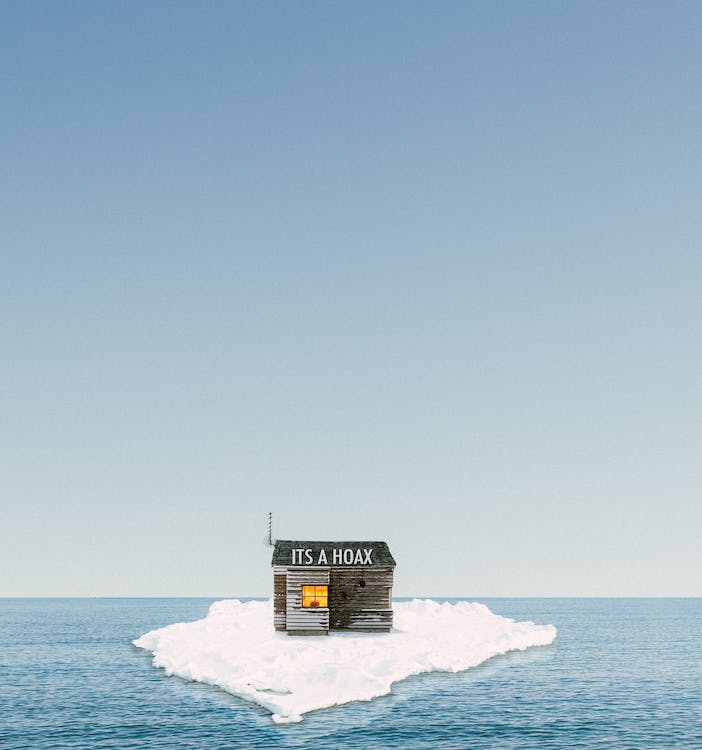 Free House on an Iceberg  Stock Photo