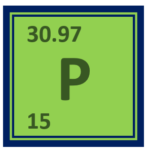 Phosphorus, denoted by the chemical symbol P and atomic number 15, is a non-metallic chemical element. It is an essential element for life