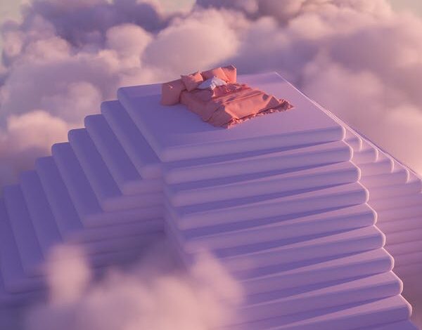 Free Bed in the Clouds  Stock Photo