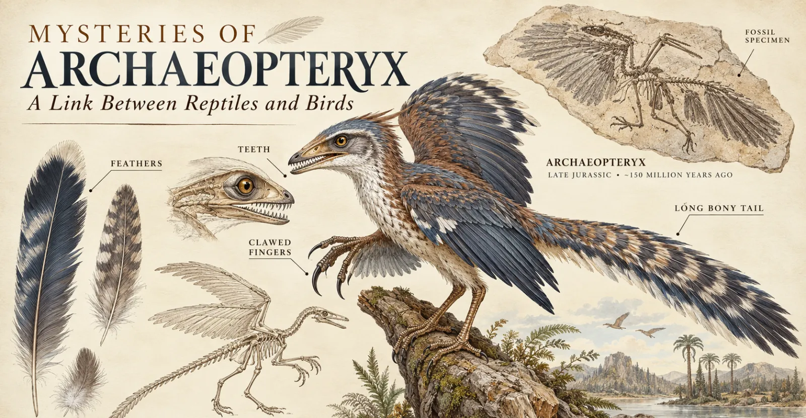 Archaeopteryx: Bird, Reptile or Dinosaur? Facts and Fossils