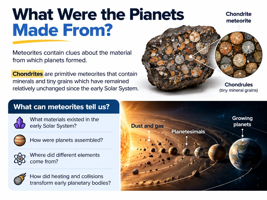 What were the planets made from: chondrite meteorites contain chondrules, tiny mineral grains unchanged since the early solar system