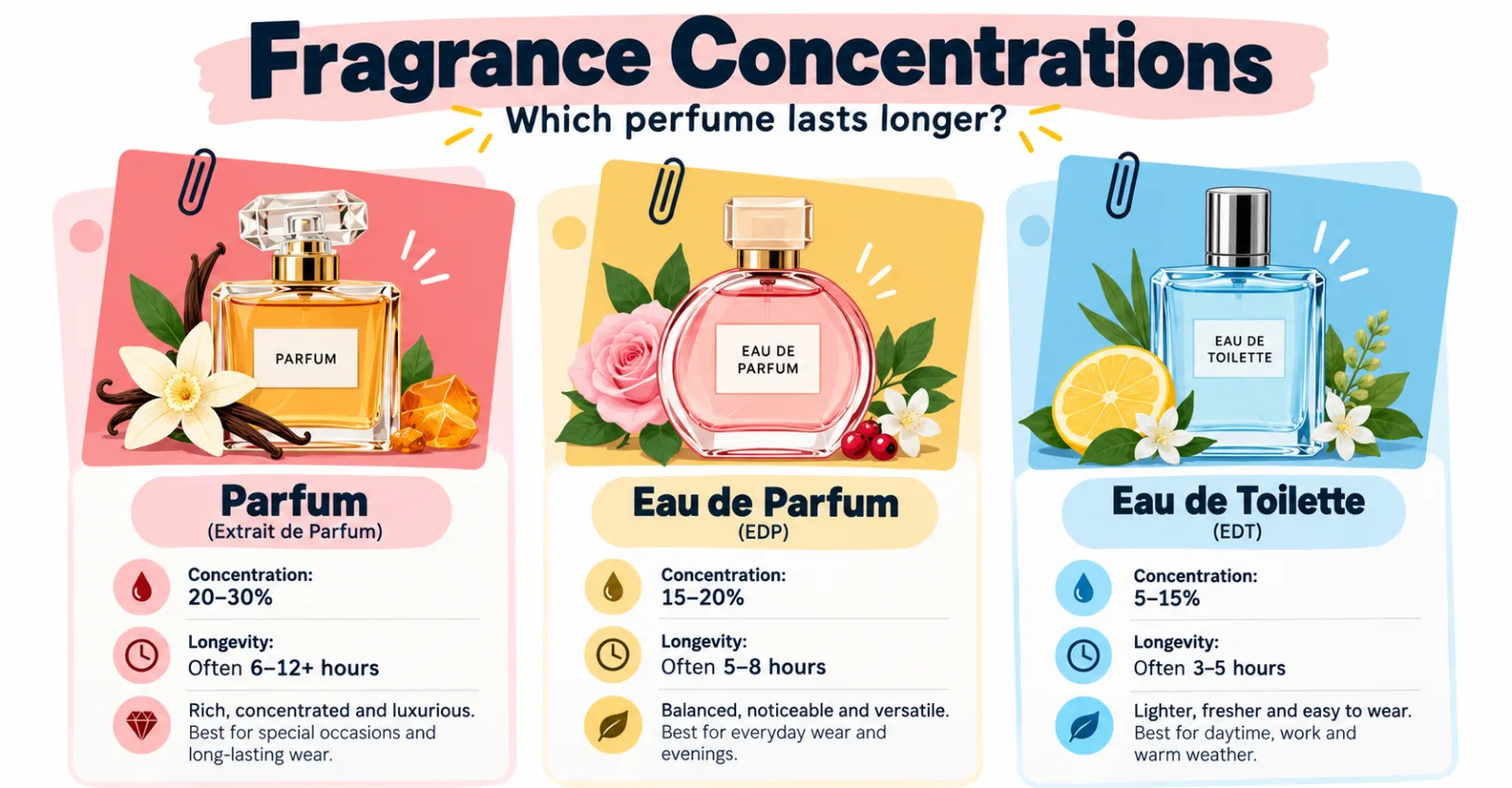 Parfum vs Eau de Parfum vs Eau de Toilette: The Science