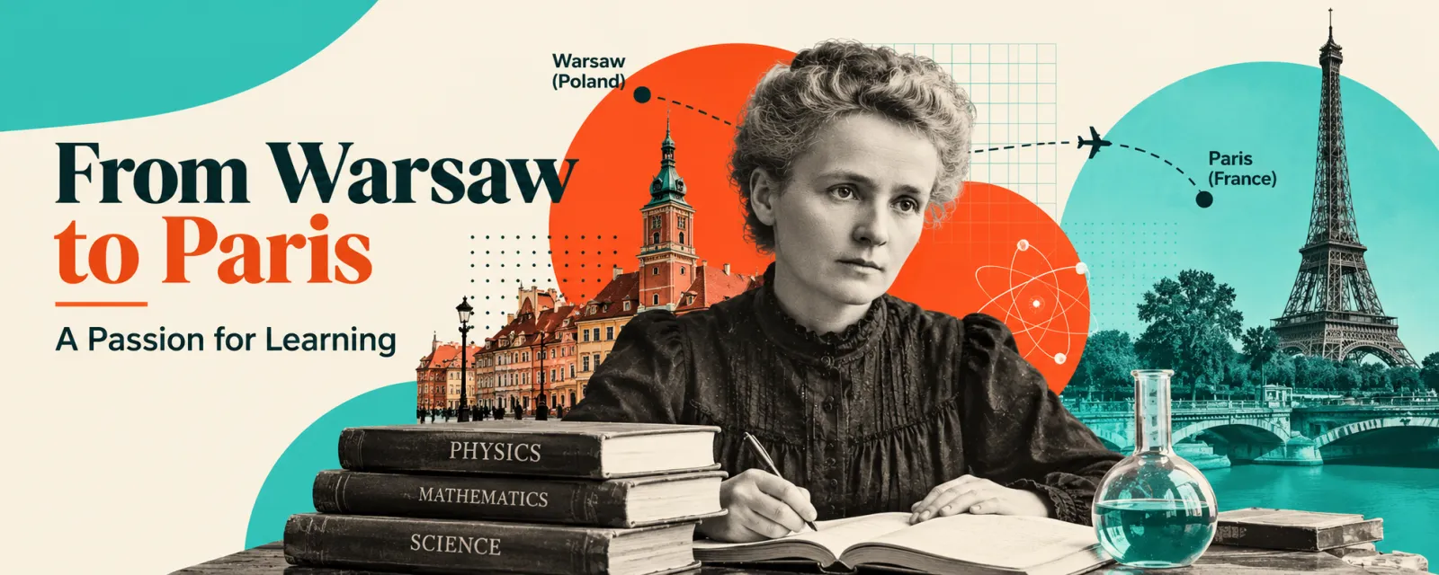 From Warsaw to Paris: Marie Curie’s journey from Poland to France to study physics and mathematics