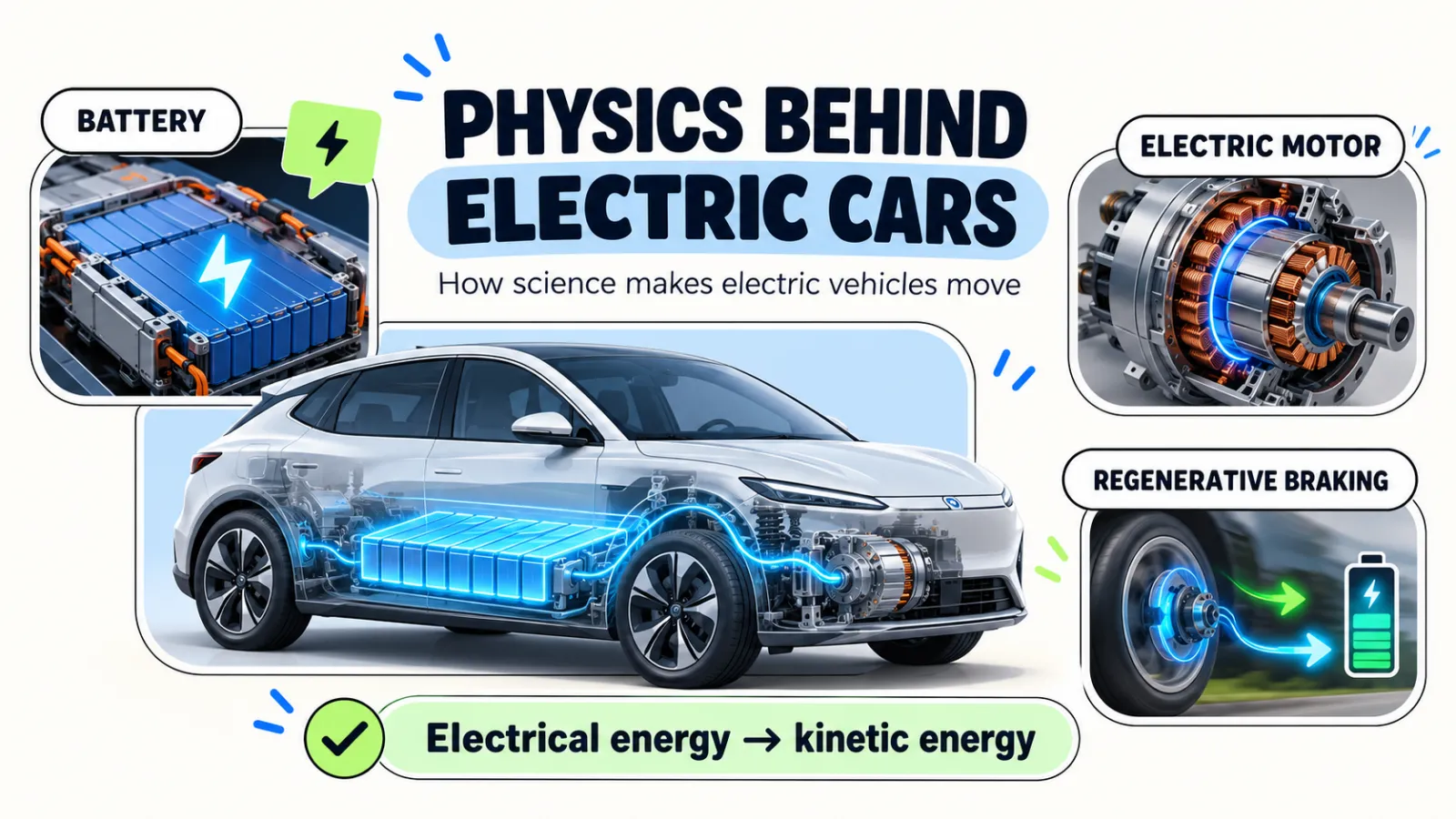 Physics of Electric Cars: Energy, Motors and Braking