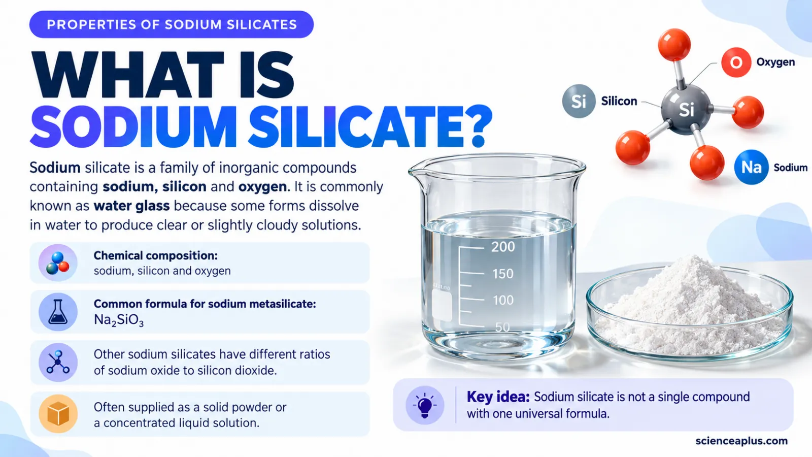 Sodium Silicate (Water Glass): Properties, Formula and Uses