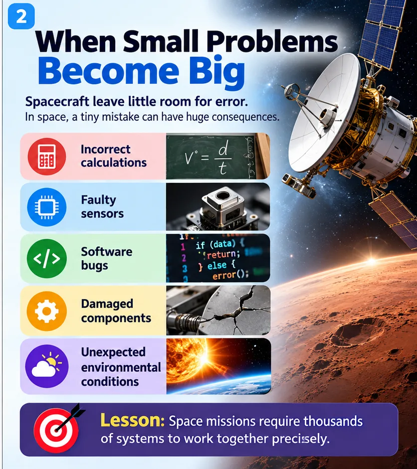 When small problems become big: incorrect calculations, faulty sensors, software bugs, damaged components and unexpected environmental conditions