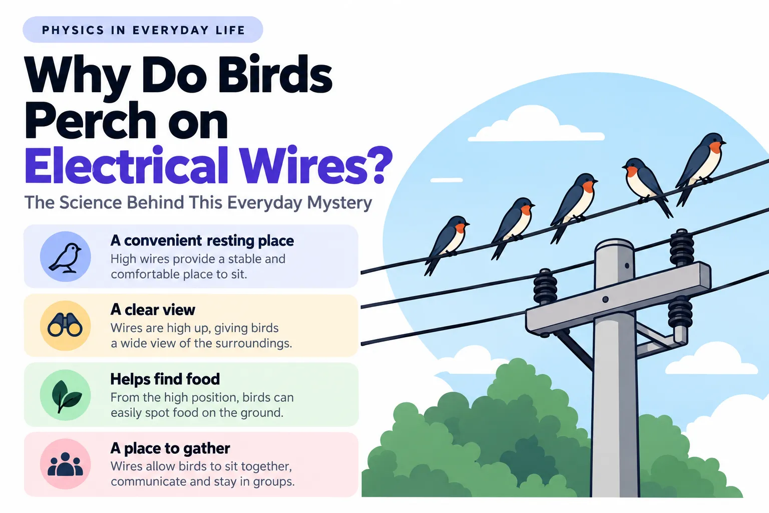 Why Do Birds Perch on Electrical Wires Without a Shock?